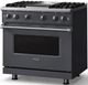 Viking® 5 Series 36" Cast Black Pro Style Gas (NG) Range with Polished Chrome Trim-2