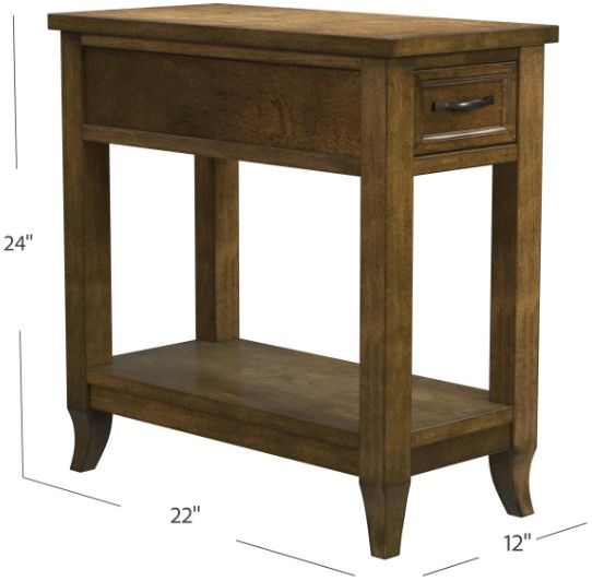 Null Furniture Salem Brown Charging Chairside End Table-3
