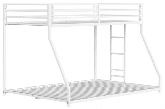 Furniture of America® Southall Matte White Youth Twin/Full Metal Bunk Bed-2