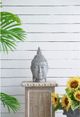 A & B Home Gray Large Meditating Buddha Head Figurine-4