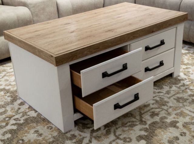 Signature Design by Ashley® Savonport Brown/White Rectangular Cocktail Table-1