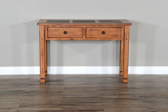 Sunny Designs™ Sedona Rustic Oak Slate Top Sofa Table-2