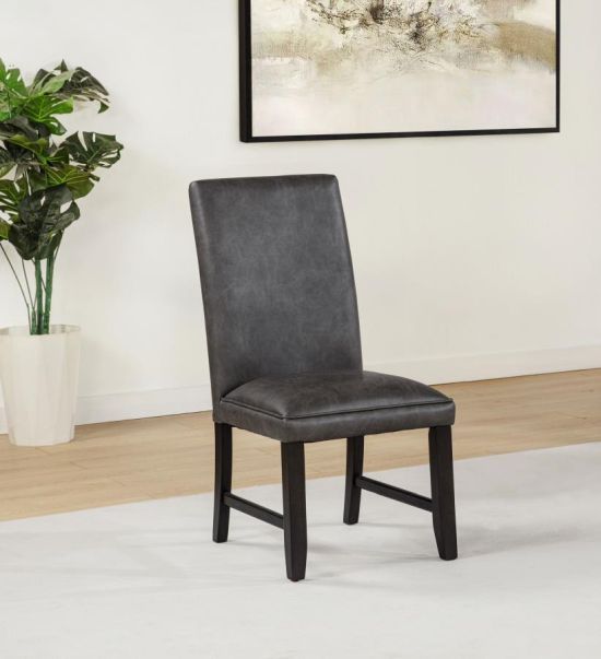 Coaster® Averill 2-Piece Dark Gray Upholstered Dining Side Chair Set-1