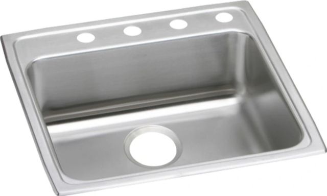 Elkay Lustertone® Classic Lustrous Satin 25" x 21-1/4" x 5" 5-Hole Single Bowl Drop-In ADA Sink-0