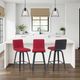 Armen Living Vienna Black Brushed/Red Swivel Counter Stool-4