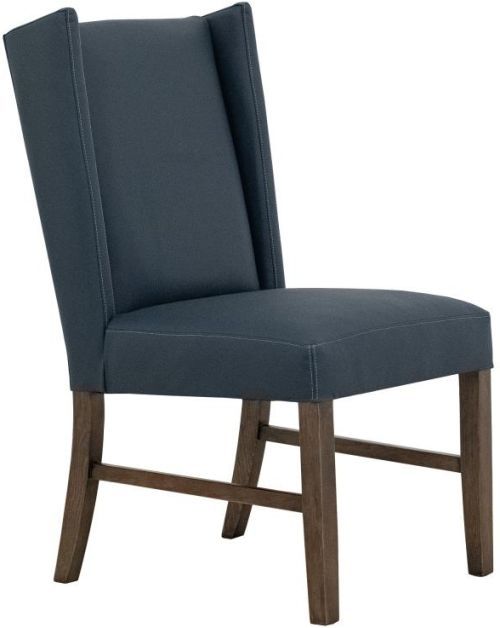 International Furniture Direct Forge Blue/Brown Leather Dining Side Chair-0