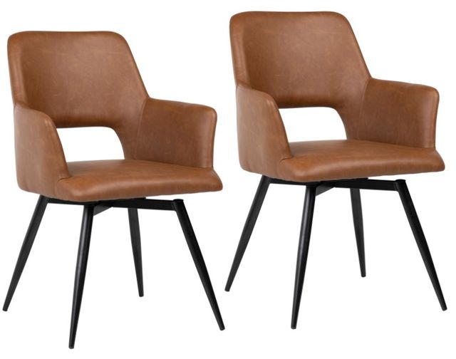 Dovetail Furniture Romano 2-Piece Antique Brown Dining Chair Set -0