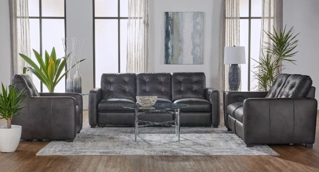 Hughes Furniture® 53019 Sheath Walnut Manual Reclining Sofa-1