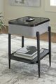 Signature Design by Ashley® Jorvalee Black Glass Accent Table with Gray Accent -4