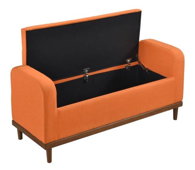 Mazin Furniture Brigitte Orange Lift Top Storage Bench-2
