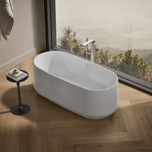 KOHLER® Ceric® White 60" x 29" Freestanding Bath-2