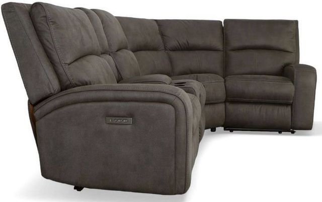 Flexsteel® Nirvana Grey Power Reclining Sectional with Power Headrests-1
