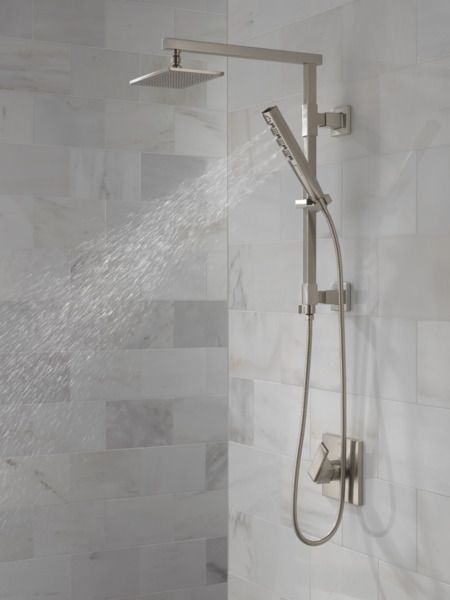 Delta Universal Showering Components Lumicoat® Stainless Square Single-Setting Raincan Shower Head-1