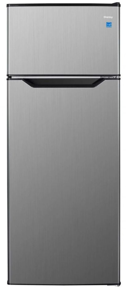 Danby® 7.4 Cu. Ft. Black with Stainless Steel Counter Depth Top Freezer Refrigerator-0