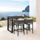 Armen Living Alegria Black/Gray Aluminum/Fabric/Rope Outdoor Bar Stool-2