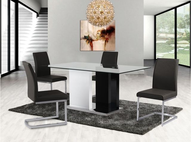 Mazin Furniture Libra 5-Piece Black/Gray/White Dining Set-0
