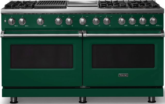 Viking® 5 Series 60" Ivy Pro Style Dual Fuel (NG) Range with Polished Chrome Trim-0