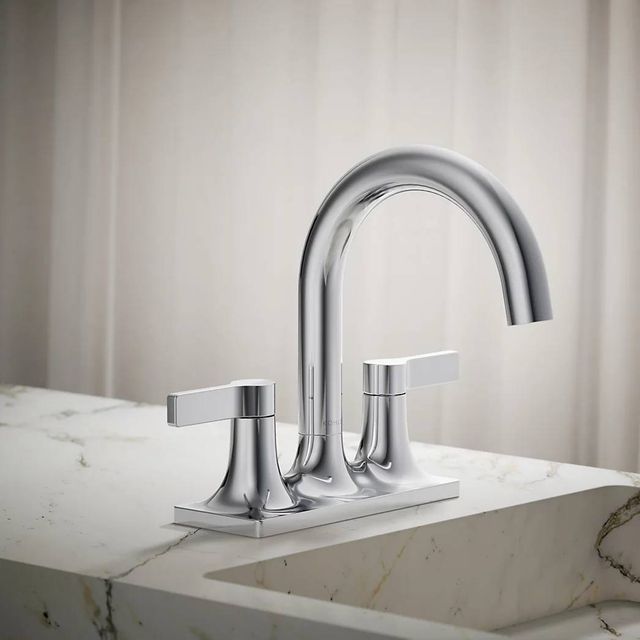 KOHLER® Venza® Polished Chrome Centerset Bathroom Sink Faucet-3