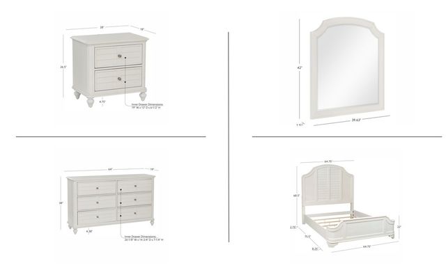 Powell® Naples 4-Piece Antique White Queen Panel Bedroom Set-2