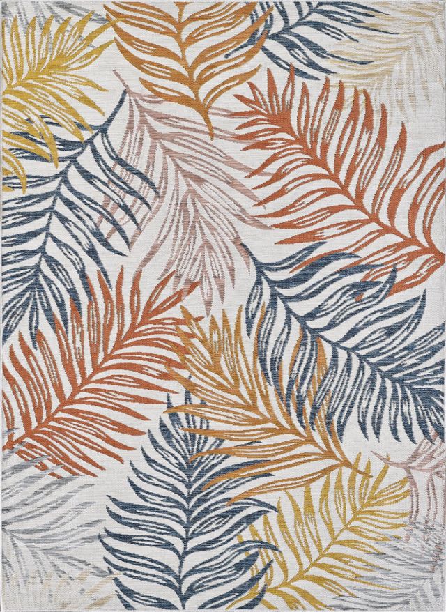 KAS Rugs Dahlia Blue/Rust Palms 5'x7' Area Rug-2