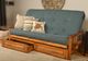 Kodiak Furniture Monterey Linen Aqua/Butternut Queen Storage Futon with Mattress-4