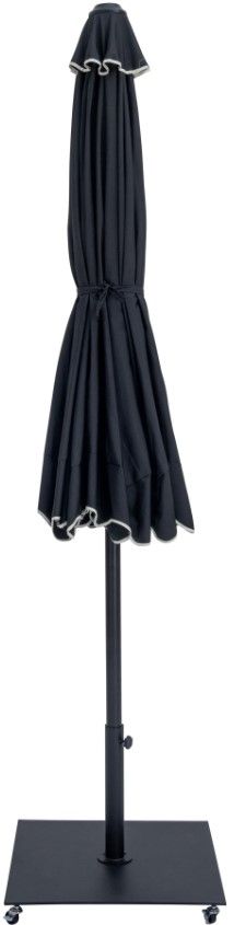 Meridian Furniture Amalfi Black/Matte Black Aluminum Outdoor Patio Umbrella and Base-1