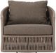 Four Hands Porto Ellor Brown/Khaki Olefin/Polypropylene Outdoor Swivel Chair-1