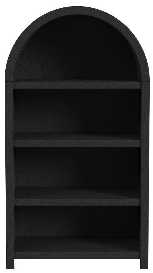 Elements International Ridgemont Black Open Bookcase-1