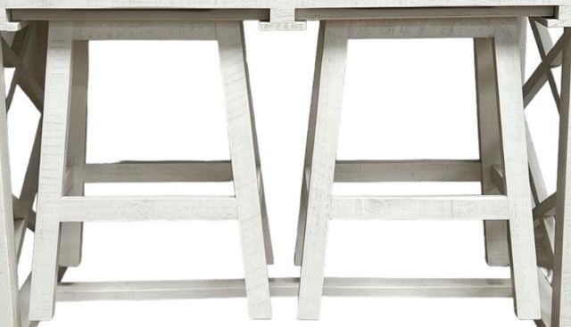 Million Dollar Rustic 3-Piece White Kitchen Island with Stool Set-2