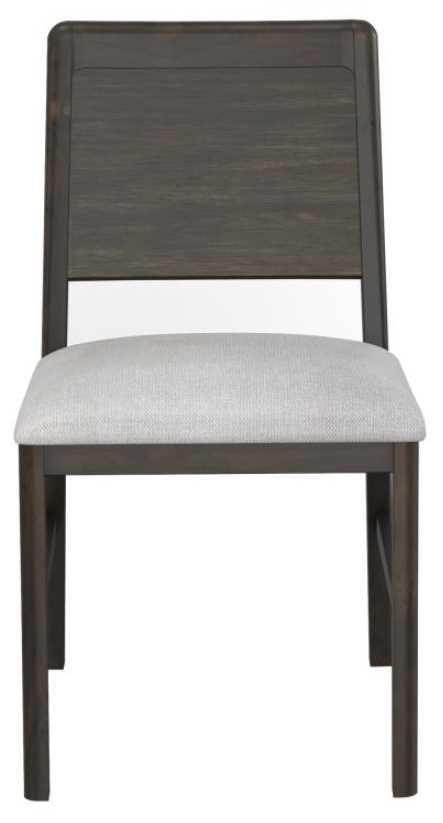 International Furniture Direct Dark Mezquite Black/White Upholstered Dining Side Chair-2