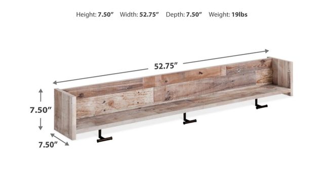 Signature Design by Ashley® Neilsville Whitewash Wall Mounted Coat Rack with Shelf-1