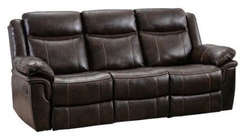 Mazin Furniture Peabody Brown Manual Reclining Sofa-0