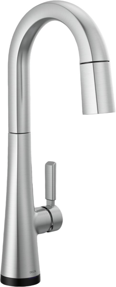 Delta Monrovia® Lumicoat® Arctic Stainless Touch2O® Bar / Preparation Faucet with Touchless Technology-0