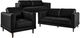 Elements International Hampton 3-Piece Fiero Black Living Room Stationary Seating Set-0