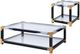 ACME Furniture Lafty Clear Glass Top Coffee Table with Copper Base-3