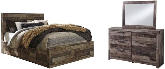 Benchcraft® Derekson 3-Piece Multi Gray King Panel Bed Set-0