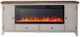 Liberty Furniture Farmhouse Reimagined Antique White/Chestnut 80" Fireplace TV Console with Firebox Insert-2