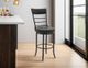 International Furniture Direct Blackburn Black/Blacksmithing Matte Black 30'' Bar Stool-1