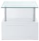 ACME Furniture Nevaeh Glass Top End Table with White Base-1