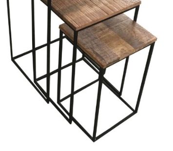 Jaipur Furniture Industrial Range Dark Brown Nesting Table-1
