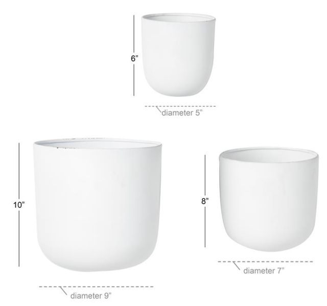 Deco Marche 3-Piece White Floating Wall Planter Set-2