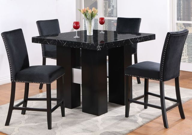 Global Furniture USA D04 Black Velvet Bar Stool-1