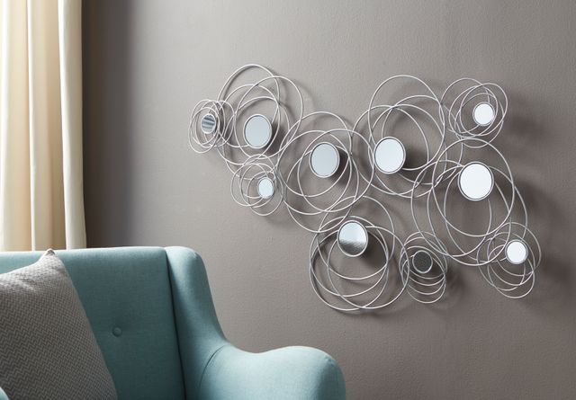 Signature Design by Ashley® Desi Silver Finish Accent Mirror-1