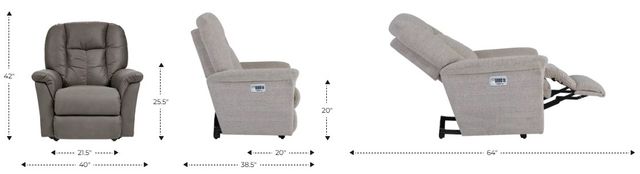 La-Z-Boy® Jasper Eclipse Power Wall Recliner with Headrest and Lumbar-2