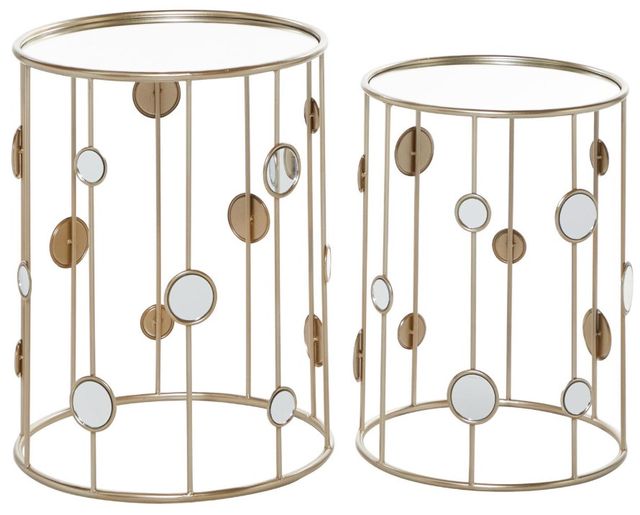 Deco Marche 2-Piece Champagne End Table Set-0