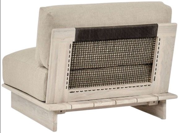 Classic Home Livia Taupe Fabric/Wood Outdoor Accent Chair-4