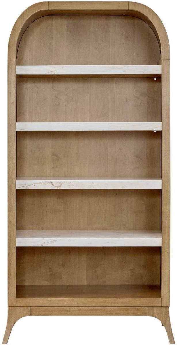 Bernards Tapestry Beige Marble Shelf Bookcase-4
