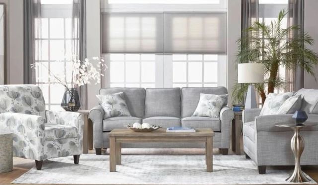 Hughes Furniture® 3700 Rumble Smoke Sofa-1