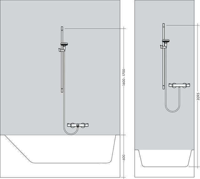 Hansgrohe Unica Brushed Nickel Classic Wallbar -2