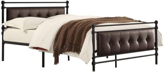 Mazin Furniture Jayla Black Full Metal Rod Bed-0